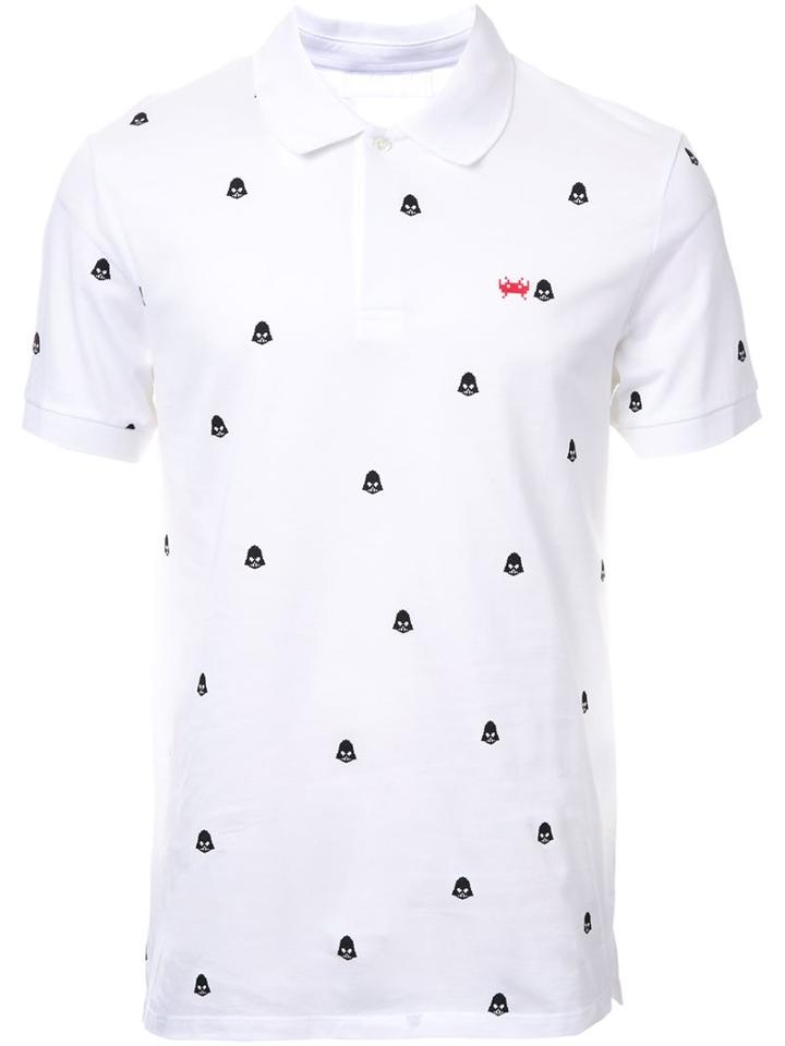 Neil Barrett Pixel Monster Print Polo Shirt