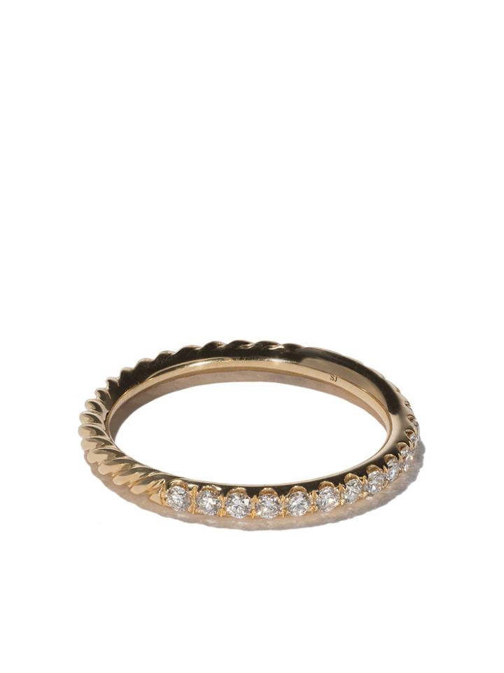 David Yurman 18kt Yellow Gold Dy Unity Pavé Diamond Wedding Band -