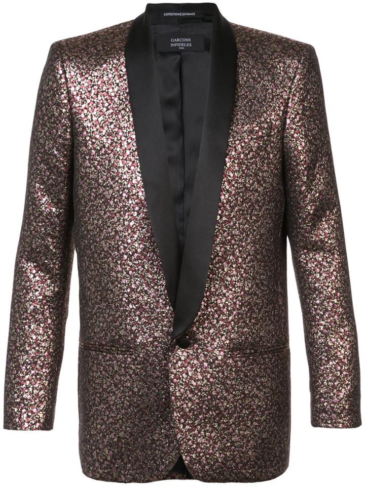 Garcons Infideles Metalic Tuxedo Blazer - Pink & Purple