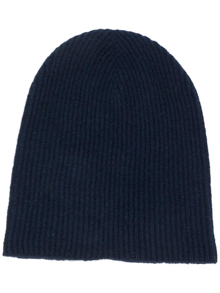 Roberto Collina Cashmere Knitted Beanie - Blue