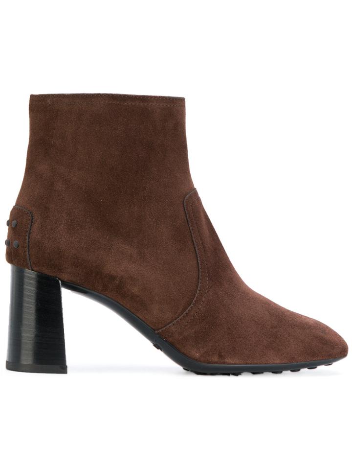 Tod's Flared Heel Ankle Boots - Brown