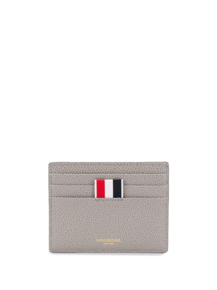 Thom Browne Stripe Detail Cardholder - Grey