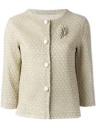 Ermanno Scervino Brooch Detail Jacket, Women's, Size: 44, Nude/neutrals, Viscose/polyamide/polyester