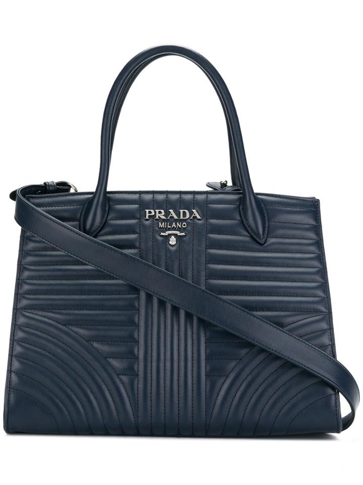 Prada Diagramme Tote - Blue