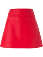 Courrèges A-line Mini Skirt, Women's, Size: 34, Red, Cotton/polyurethane/acetate/cupro