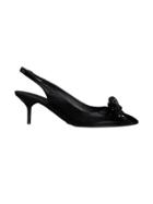 Burberry Rope Detail Patent Leather Slingback Pumps - Black