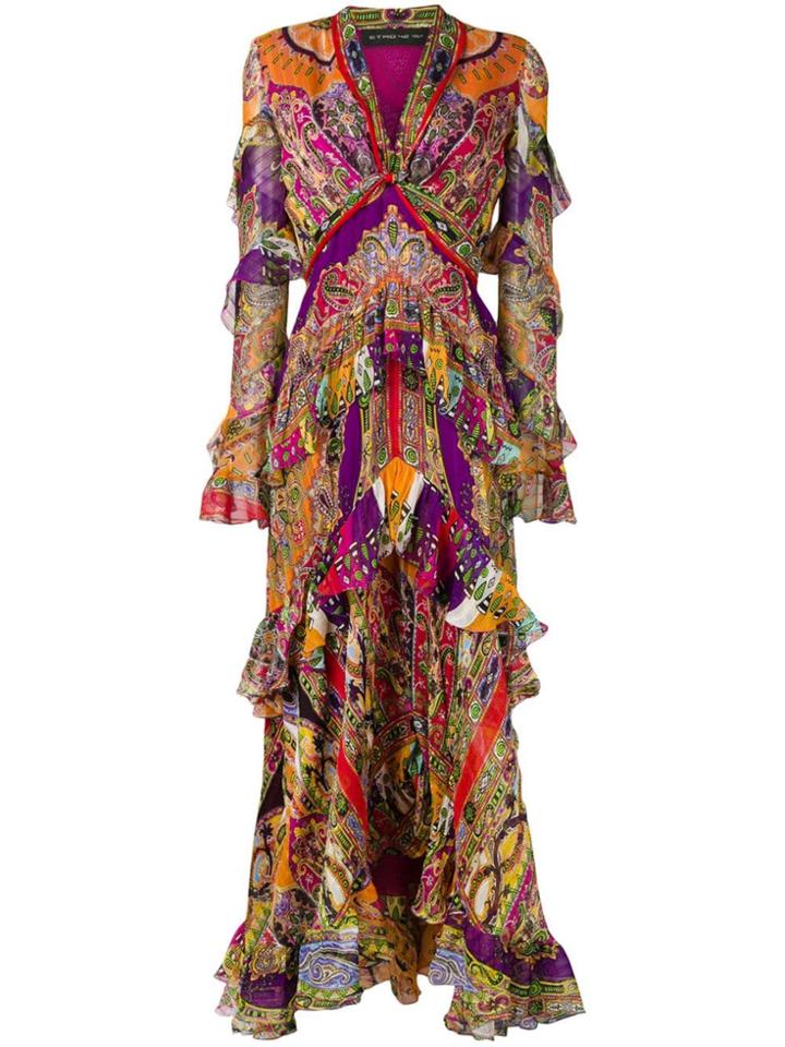Etro Paisley Maxi Dress - Purple