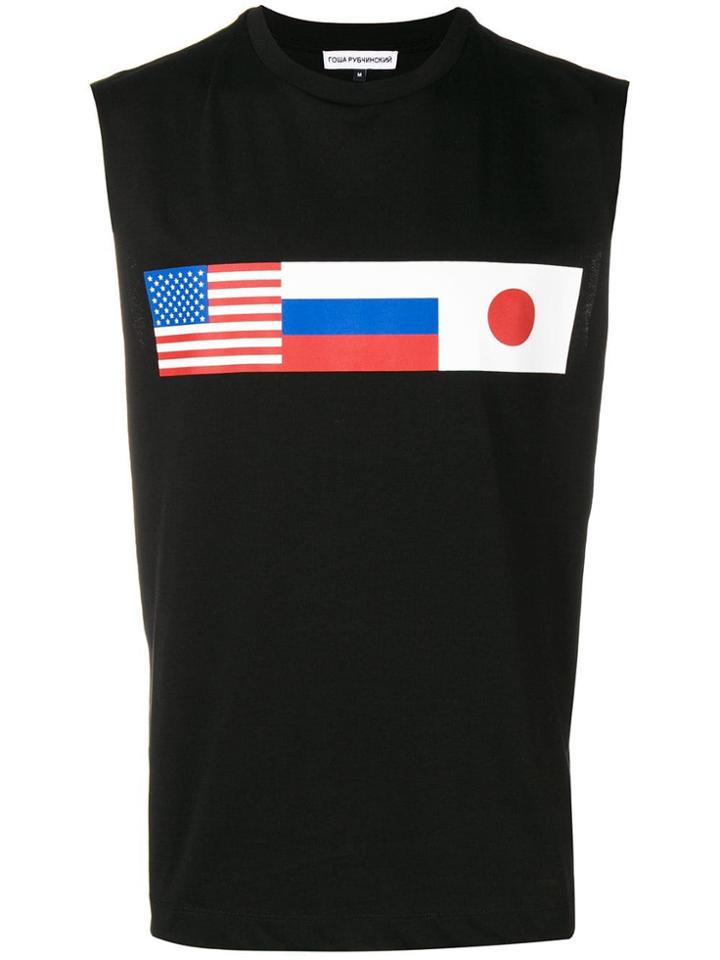 Gosha Rubchinskiy Flag Print Vest Top - Black