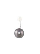 Delfina Delettrez Pearl Piercing Diamond Earring, Women's, Grey, 18kt White Gold/diamond/pearls