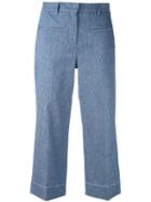 Lorena Antoniazzi - Cropped Trousers - Women - Cotton/linen/flax/cupro/polyester - 42, Blue, Cotton/linen/flax/cupro/polyester