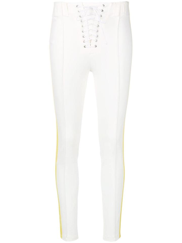 Unravel Project Stripe Lace-up Leggings - White