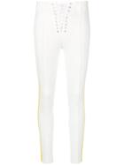 Unravel Project Stripe Lace-up Leggings - White