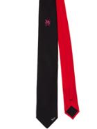 Prada Heart And Logo Print Necktie - Black