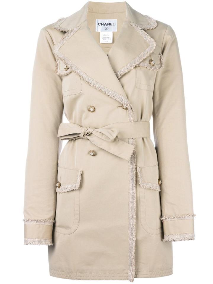 Chanel Vintage Frayed Edge Trenchcoat - Nude & Neutrals