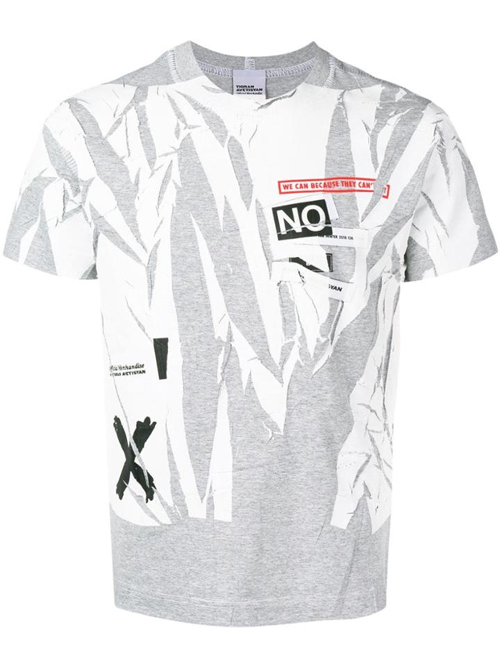 Tigran Avetysian Patchwork Short-sleeve T-shirt - Grey