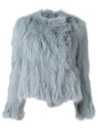 Yves Salomon Meteo Fur Jacket - Blue