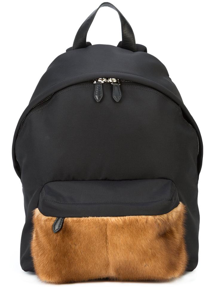 Givenchy Mink And Coated Canvas Backpack - Black