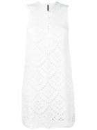 Plein Sud Perforated Detail Dress, Women's, Size: 36, White, Cotton