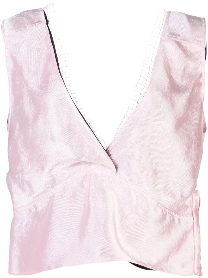 Marni Deep V-neck Blouse - Pink