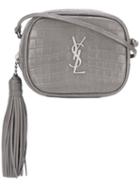 Monogramme Croc-effect Shoulder Bag - Women - Calf Leather - One Size, Grey, Calf Leather, Saint Laurent