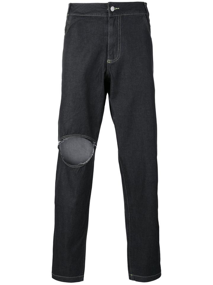 Telfar Loose Ripped Jeans - Black