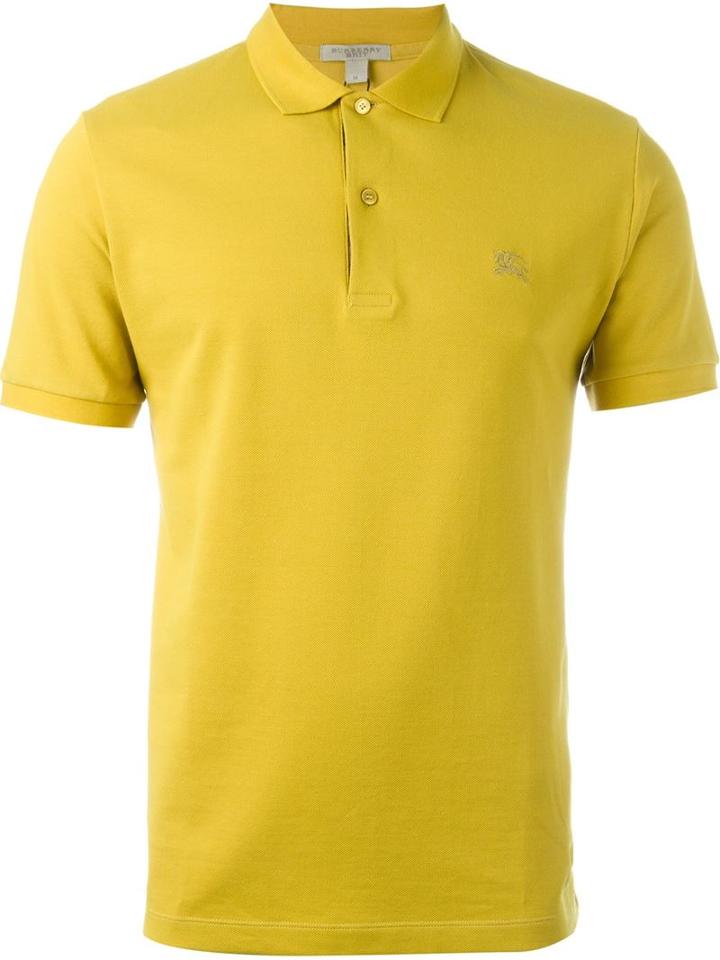 Burberry Brit Classic Polo Shirt, Men's, Size: Large, Yellow/orange, Cotton