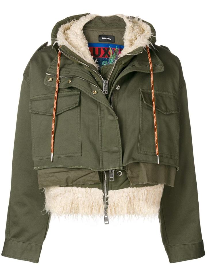 Diesel Cropped Parka - Green