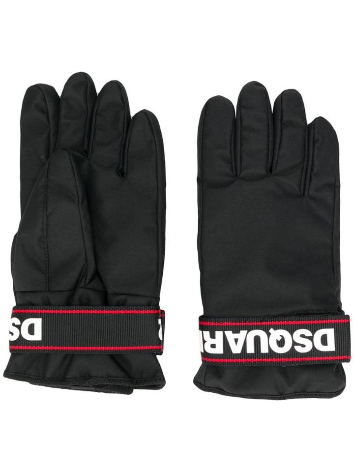 Dsquared2 Logo Strap Gloves - Black
