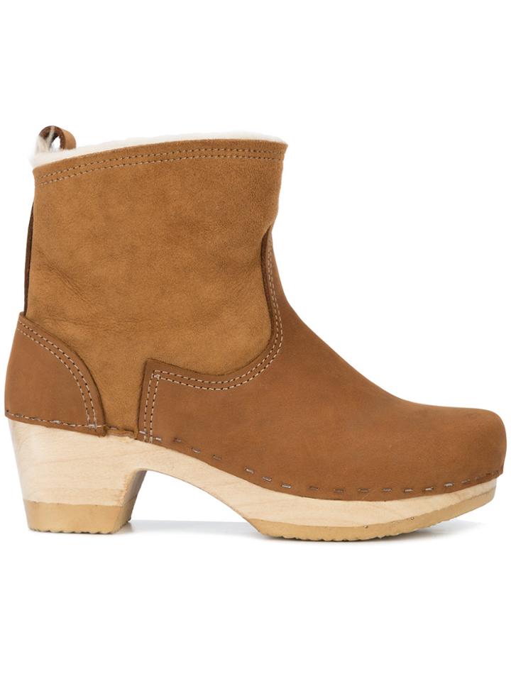 No.6 5 Shearling Clog Boots - Brown