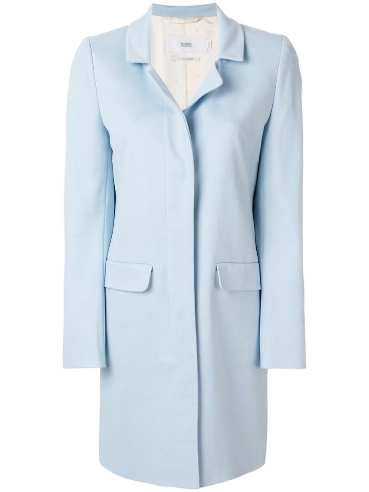 Closed Concealed Buttoned Coat - Blue