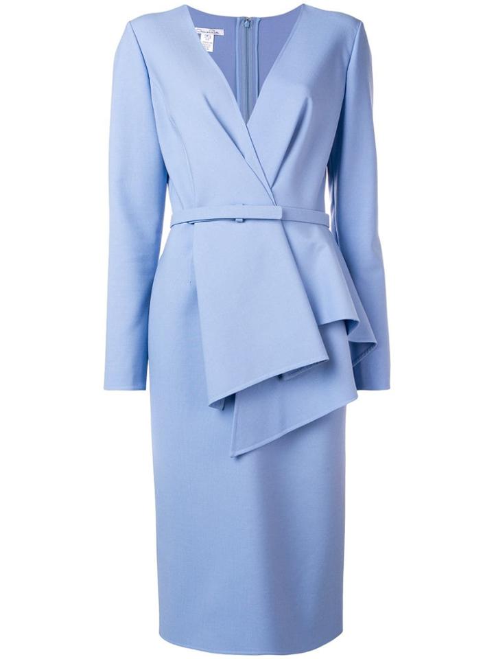 Oscar De La Renta Tailored Wrap-style Dress - Blue