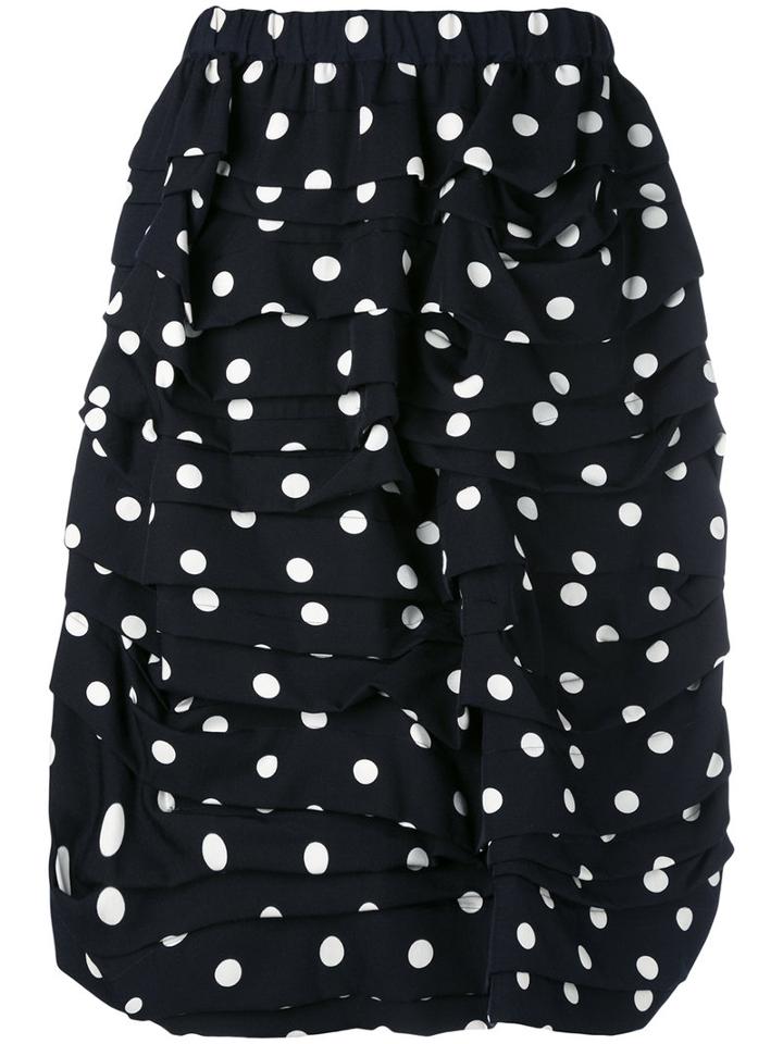 Comme Des Garçons - Polka Dots Draped Skirt - Women - Silk/wool - S, Women's, Black, Silk/wool