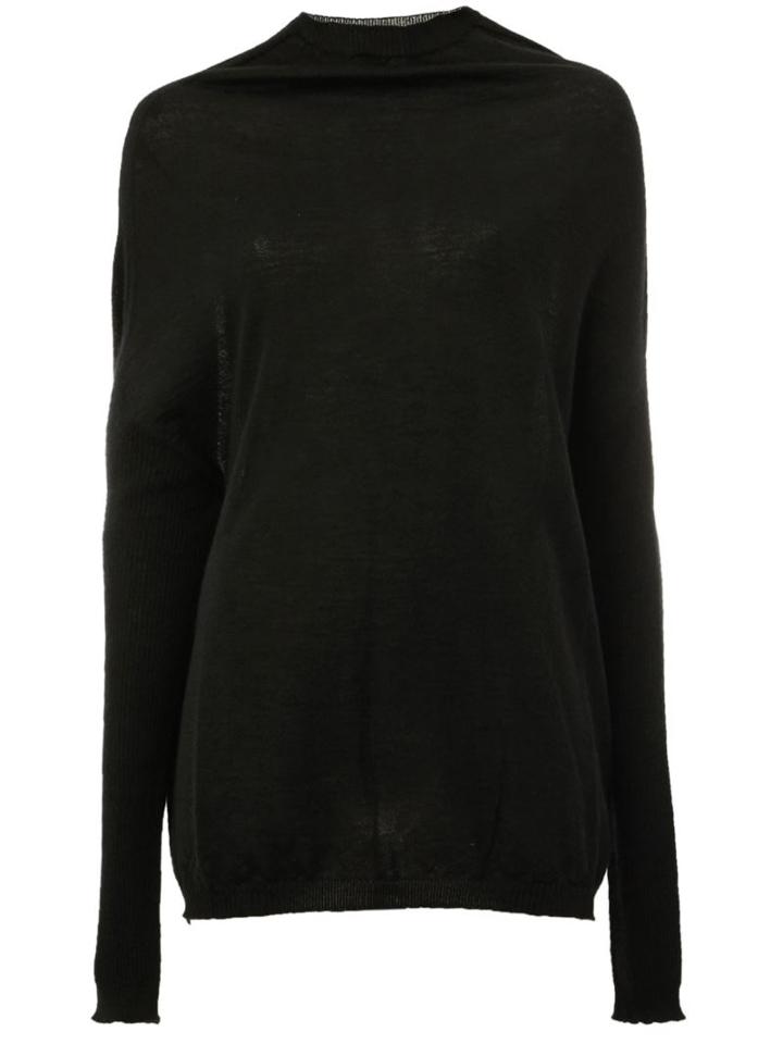 Rick Owens Batwing Sleeve Jumper, Women's, Size: Large, Black, Cashmere