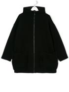 Simonetta - Frill Trim Pocket Coat - Kids - Polyurethane/modal/wool/polyimide - 16 Yrs, Black