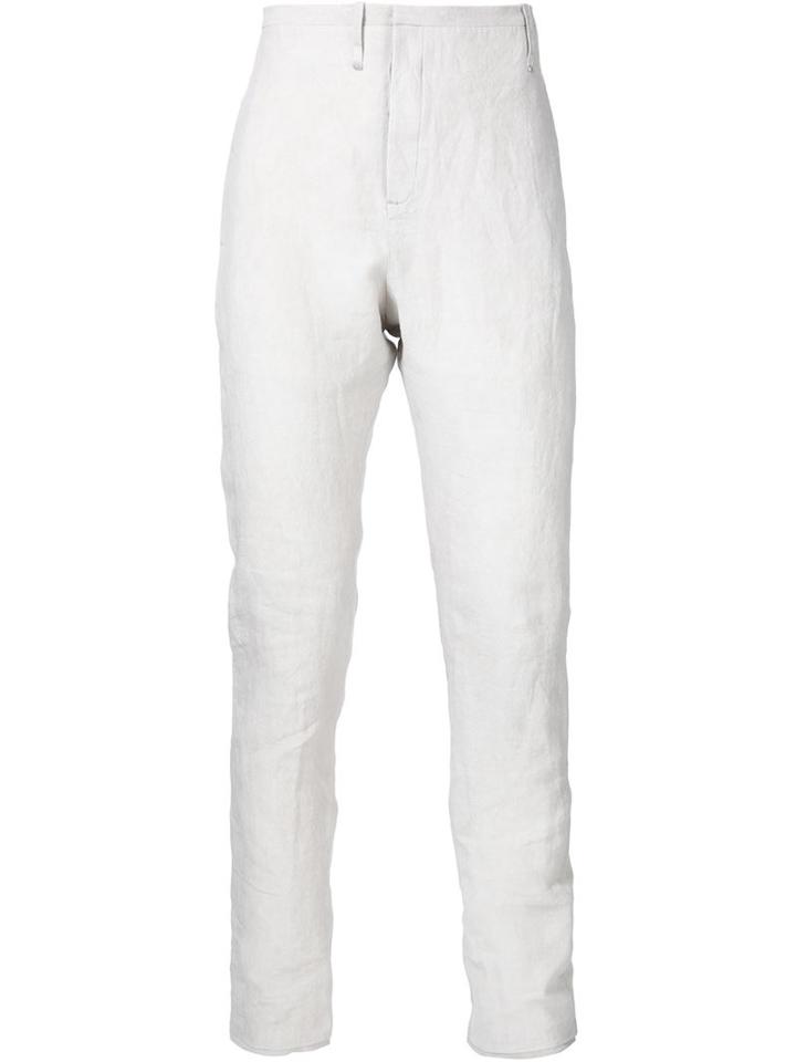 Label Under Construction Straight Leg Trousers, Men's, Size: 48, White, Cotton