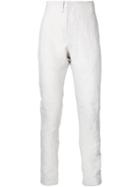 Label Under Construction Straight Leg Trousers, Men's, Size: 48, White, Cotton