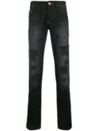 Philipp Plein Distressed Slim Jeans - Black