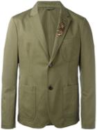 Roberto Cavalli Embroidered Military Blazer, Size: 48, Green, Cotton/linen/flax/viscose/polyester