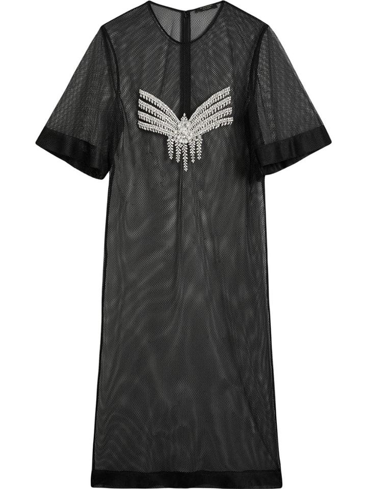 Burberry Crystal-embellished Sheer T-shirt Dress - Black