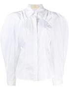 Sara Battaglia Puff Sleeve Shirt - White