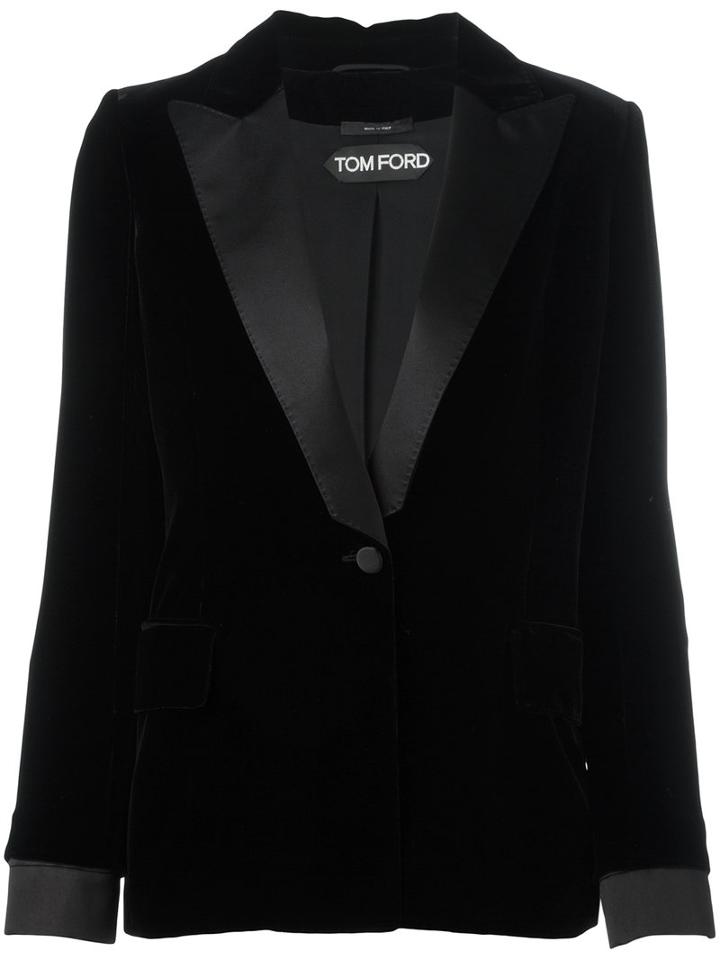 Tom Ford Tuxedo Blazer, Women's, Size: 38, Black, Velvet/silk