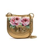 Dolce & Gabbana Small Floral Saddle Cross-body Bag - Metallic