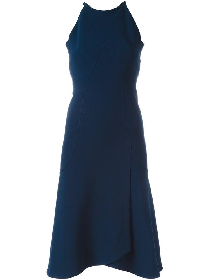 Roland Mouret Cut-out Detail Dress, Women's, Size: 6, Blue, Viscose/acetate/spandex/elastane/silk