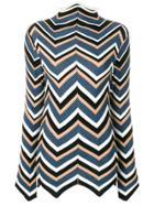 Krizia Geometric Striped Sweater - Black