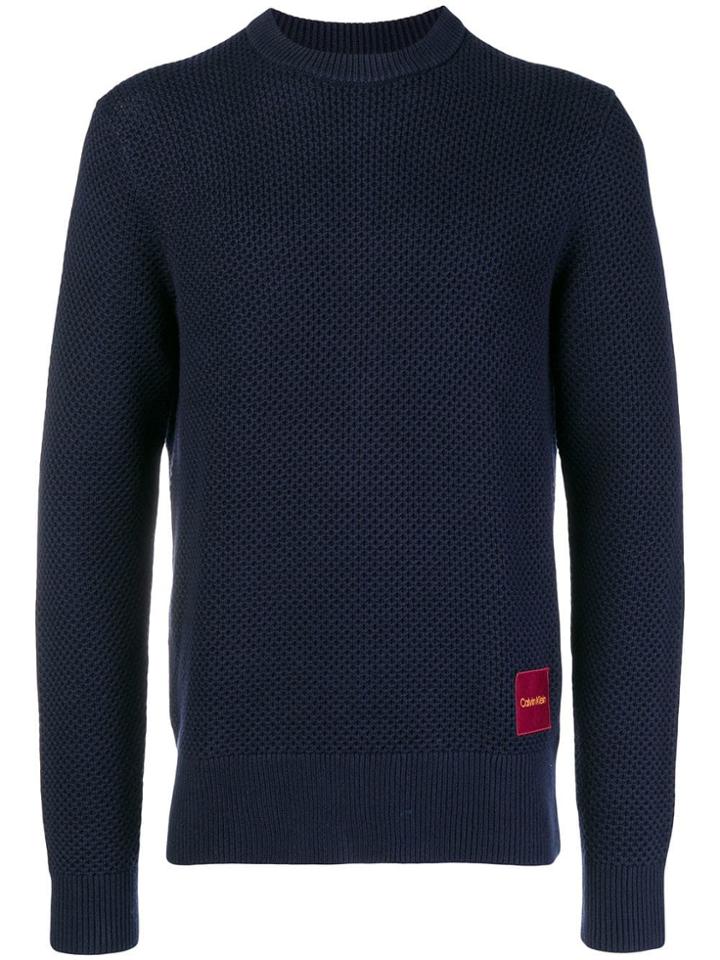 Calvin Klein Jeans Textured Crewneck Sweater - Blue