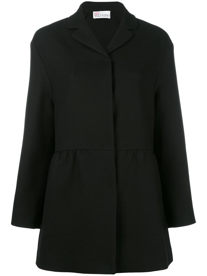 Red Valentino Single Breasted Coat, Women's, Size: 40, Black, Cotton/polyester/acetate