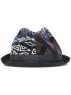 Etro Patchwork Hat, Men's, Size: Large, Silk/lamb Skin/wool