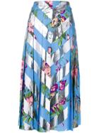 Gucci Striped Floral Skirt - Blue