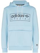 Adidas Spezial Banktop Logo Print Cotton Hoodie - Blue