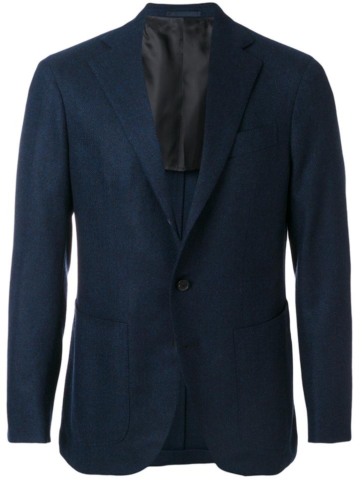 Caruso Single Breasted Blazer - Blue